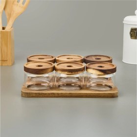 Resim Mediterian 6'lı Kahvaltılık Takımı, Kahverengi/Şeffaf, 29x19,5 cm, Renkli ve Şık Set 