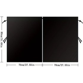 Resim Dashanshop Siyah Orta Boy Fıat Ducato Ford Transit Sprinter Özel Perde 2li Set Polyester Kumaş 