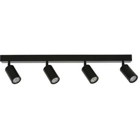 Resim Rsylight Metal Modern Spor 4 Lü Siyah Mafsallı Led Spot Avize Beyaz Ampullü 