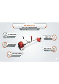 Resim Motorlu Tırpan Archer Cg520 Yan Tip 