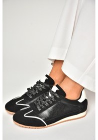 Resim Fox Shoes U820730509 Siyah Kadın Spor Ayakkabı Sneakers Siyah-suni Deri Çok Renkli 