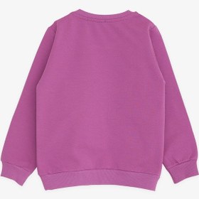 Resim Breeze Kız Çocuk Sweatshirt Unicorn Baskılı 2-6 Yaş, Eflatun 