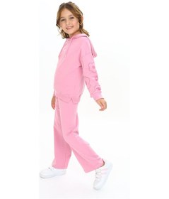 Resim Toontoy Kids Toontoy Kız Çocuk Kapüşonlu Kol Çiçek Baskılı Eşofman Takım Gül Kurusu 