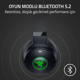 Resim Razer Kraken Kitty V2 BT - Oyun ve akış için Kitty Kulaklı Kablosuz Bluetooth RGB Kulaklık (325 g, TriForce 40 mm Sürücüler, Bluetooth 5.2, Gürültü Önleyici Mikrofonlar) Siyah 