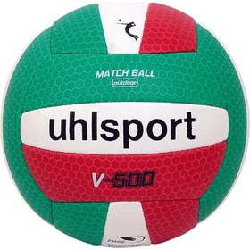Resim Uhlsport V-500 Yeşil-Kırmızı Voleybol Topu 