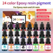 Resim 24 Renk/Takım Reçine 5ml Herbir, Reçine ve Epoksi Reçine DIY, Reçine Boyama, DIY Takı Yapımı, Yüksek Konsantrasyon, Reçine ve Epoksi Reçine Boyalayıcı, Cadılar Bayramı, Yılbaşı, Sevgililer Günü 