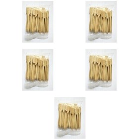 Resim Ahşap Yassı Tutamaklı Saplı Çöp Şiş 5 x 100'lü 12 CM 