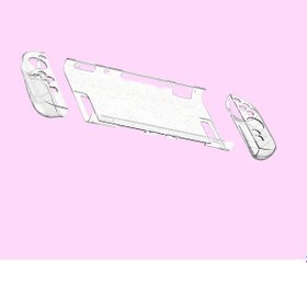 Resim Gaojunshop01 Şeffaf Pembe Nintendo Switch Oled Kılıf 3ü1 Arada Darbe Emici Koruma 