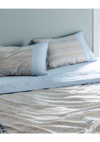 Resim Burnel King Size %100 Pamuk Madame Coco Crep Baskılı Nevresim Takımı - Mavi/bej Çok Renkli 