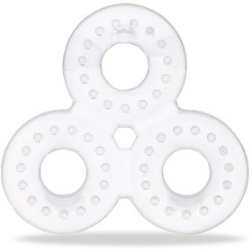 Resim Mamajoo Silikon Bebek Diş Kaşıyıcı, 3 Halkalı, 1 Adet Şeffaf 