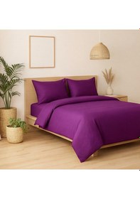 Resim Prime Sleeks Harmony %100 Pamuk Çift Kişilik Nevresim Takımı, Mor Mor 