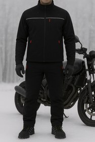 Resim Ysf WorkWear İş Market Motorcu Kışlık Softshell Mont Pantolon Takımı – Su ve Rüzgar Geçirmez, İçi Polarlı, Reflektörlü 