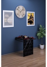 Resim Fulya Duvara Monte Katlanabilir Pratik Yemek Masası Balkon Masası Çalışma Masası 