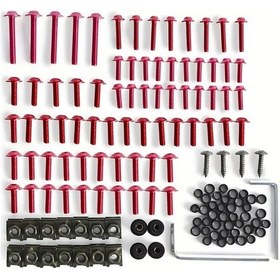 Resim Cloud011 Red 137 Parça Motosiklet Kaporta Cıvata Seti Kawasaki Suzuki Honda Yamaha Bmw 