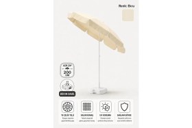 Resim Durul Plaj Şemsiyesi Balkon Bahçe Güneş Şemsiyesi 200CM Bidon Dahil 10 Telli Uv Korumalı 
