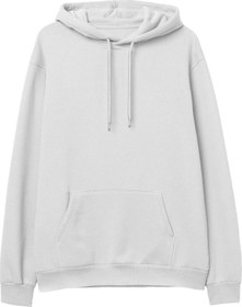 Resim Basic Baskılı Beyaz Hoodie 