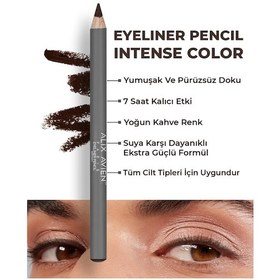 Resim Alix Avien Suya Dayanıklı Yoğun Pigmentli Kremsi Kolay Sürüm Kahverengi Göz Kalemi Eyeliner Pencil Brown 