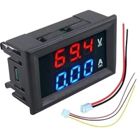 Resim CetKing Dual Voltmetre Ampermetre Volt Akım Ölçer Dc 0-100V 10A Kırmızı-Mavi, Voltmetre, Ampermetre 