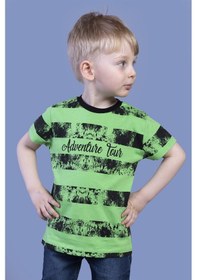 Resim Toontoy Kids Toontoy Erkek Çocuk Çizgi Desenli Tişört Yeşil 