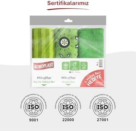 Resim Çok Amaçlı Mikrofiber Mutfak Bezi 3'lü Ekonomik İz Bırakmaz, Ekstra Emici, Hızlı Kuruyan Mikrofiber Temizlik Bezi, Mutfak, Ofis, Kafe, Otel (3 paketi) 