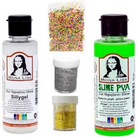 Resim Slime Seti Fosforlu Yeşil Renk 70 ML Renkli Slaym Südor Sılaym Se 