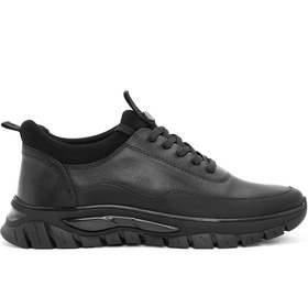 Resim Derimod Erkek Siyah Bağcıklı Deri Sneaker,Kışlık Spor Ayakkabı 25WFD650614 