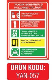 Resim Yangın Söndürücü Kullanma Talimatı Uyarı Levhası 