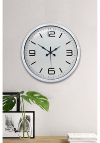 Resim 40 Cm Beyaz Metal Modern Duvar Saati Diğer 