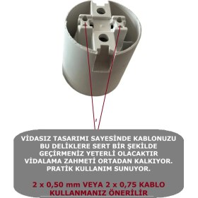Resim İtalyan Tip E27 Duy Vidasız Geçmeli Düz Bakalit Siyah (250V-4A) 5 Adet 