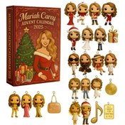 Resim İndirim 2025 Advent Takvimi, 24 Günlük Akrilik Ağaç Süsleri, Kancalı Noel Geri Sayımı 