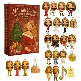 Resim İndirim 2025 Advent Takvimi, 24 Günlük Akrilik Ağaç Süsleri, Kancalı Noel Geri Sayımı 