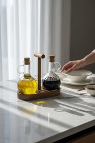 Resim Akayev Akasya Standlı Yağdanlık Seti 