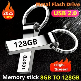 Resim 2025 USB 2.0 Flash Bellek, 8GB-128GB Yüksek Hızlı Metal USB Bellek, Gerçek Kapasiteli, Bilgisayarlar, Akıllı TV'ler ve Araç Ses Sistemleri ile Uyumlu 