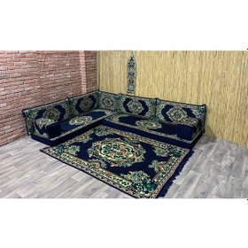Resim Coton Şark Köşesi Minderi 120*180cm Kilim Takımı Konsept Lacivert 