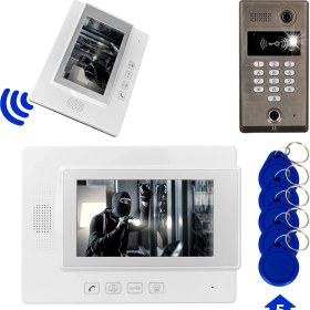 Resim Powermaster Parmak Izi Girişli Görüntülü Diafon Kapı Zili Sistemi 1 Dairelik Gece Görüşlü Dokunmatik Ekran Interkom 