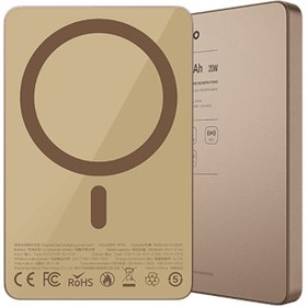 Resim Recci RP33 PD 20W Ultra İnce Led Göstergeli Hızlı Şarj Özellikli Wireless Powerbank 15W 5000mAh Gri 