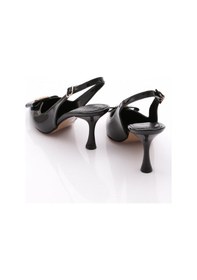 Resim Dgn 25643 Kadin Tokali Topuklu Ayakkabi Siyah Rugan 