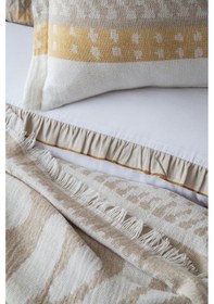 Resim Çift Kişilik Zest Bej Pamuk Yatak Örtüsü Nevresim Seti Bej 