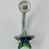 Resim Mepa Mistik Topaz Taşlı Yıldız Detaylı Göbek Piercing - Pg0026 Najmaddin Altın 