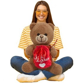 Resim Çikolatalı "İyi Ki Doğdun " Temalı Peluş Boz Ayıcık-30 Cm 