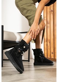 Resim Shoetek Filipa Kadın Bot&bootie Püsküllü Postal Siyah Süet Siyah Suet 