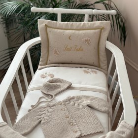 Resim Twinkle Dekoratif Keten Bebek Yastığı Bej - Ekru 