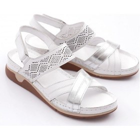 Resim Dgn M11-6419 Kadin Sandalet Beyaz Gümüş 