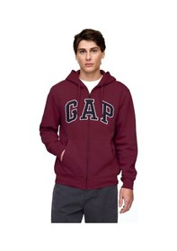Resim Gap Logo Relaxed Fleece Fermuarlı Sweatshirt - 674144-11167 Bordo 