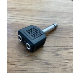Resim Ata Elektronik 6.3mm Mono Gitar Jak - 2 Dişi AUX 3.5mm Hoparlör Kulaklık Anfi Mikrofon Soket Çevirici Dönüştürücü Aparat 