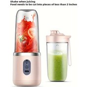 Resim Zhanglei001 400ml Pink Taşınabilir Şarjlı Elektrikli Meyve Sebze Smoothie Blender Usb-c Şarj Gıda Abs 