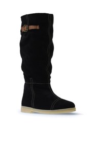 Resim Bueno Shoes Siyah Süet Kadın Düz Çizme 01wt3314 