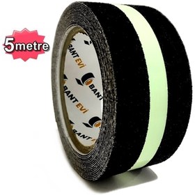 Resim BANT EVİ Fosforlu Kaydırmaz Bant 5cmx5m Yeşil Fosforlu Merdiven Bandı Fotolümenli 