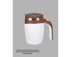 Resim Epilons Manyetik Karıştırıcı Kupa Usb Şarjlı Otomatik Karıştırma Çift Katmanlı 