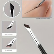 Resim 1/2/3 adet Çok Fonksiyonlu Ultra İnce Makyaj Fırçaları Eğik Açıyla, İnce Eyeliner Fırçası, Göz Farı Fırçası, Açılı Kaş Fırçası, Göz ve Yüz Fırçası 